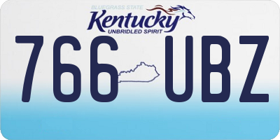 KY license plate 766UBZ