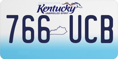 KY license plate 766UCB