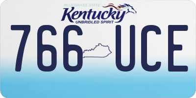 KY license plate 766UCE