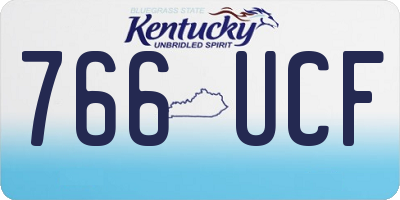 KY license plate 766UCF