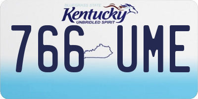 KY license plate 766UME