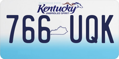 KY license plate 766UQK