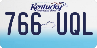KY license plate 766UQL