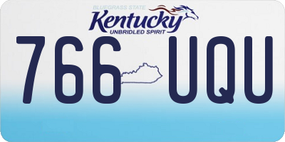 KY license plate 766UQU