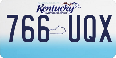 KY license plate 766UQX