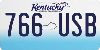 KY license plate 766USB
