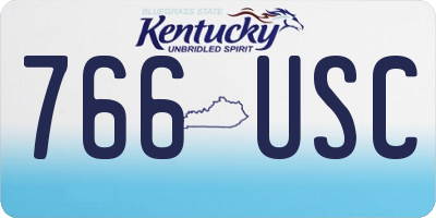 KY license plate 766USC
