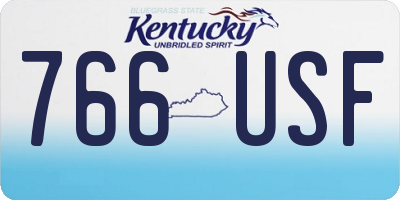 KY license plate 766USF