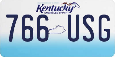 KY license plate 766USG