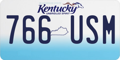 KY license plate 766USM