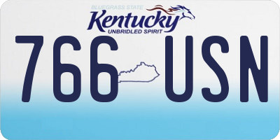 KY license plate 766USN