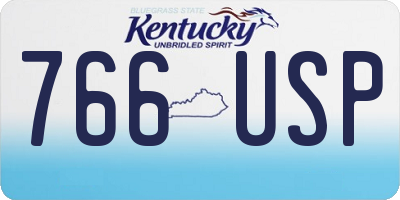 KY license plate 766USP