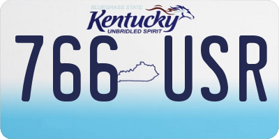 KY license plate 766USR