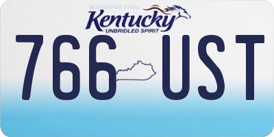 KY license plate 766UST