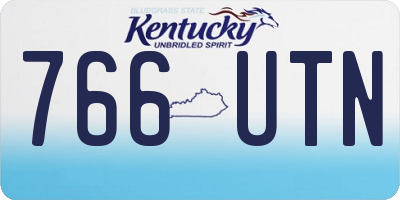KY license plate 766UTN