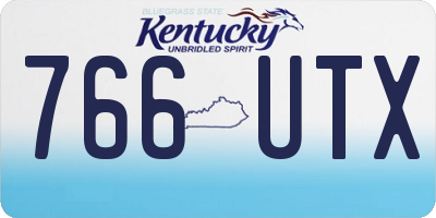 KY license plate 766UTX