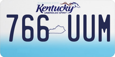 KY license plate 766UUM