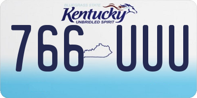 KY license plate 766UUU