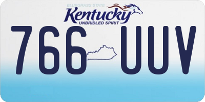 KY license plate 766UUV