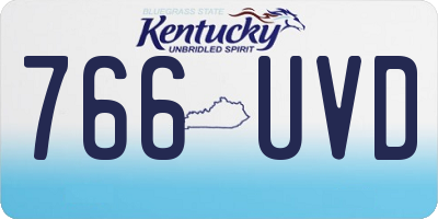KY license plate 766UVD