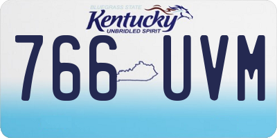 KY license plate 766UVM