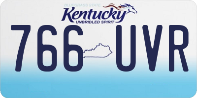 KY license plate 766UVR