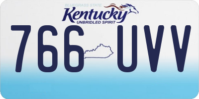 KY license plate 766UVV