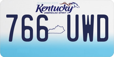 KY license plate 766UWD