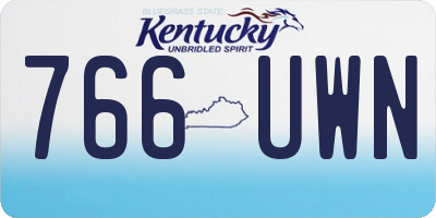 KY license plate 766UWN