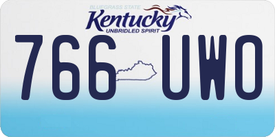 KY license plate 766UWO