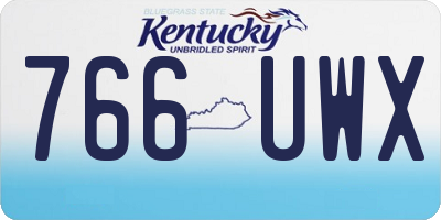 KY license plate 766UWX