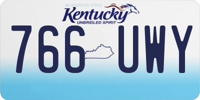 KY license plate 766UWY