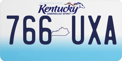 KY license plate 766UXA