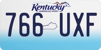 KY license plate 766UXF