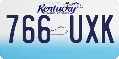 KY license plate 766UXK