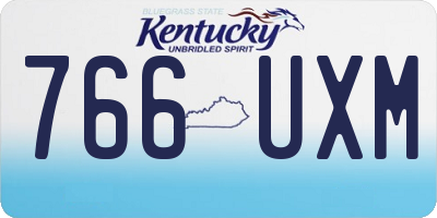 KY license plate 766UXM