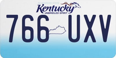 KY license plate 766UXV