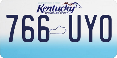 KY license plate 766UYO