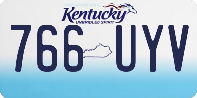 KY license plate 766UYV