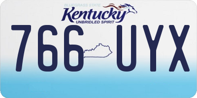 KY license plate 766UYX