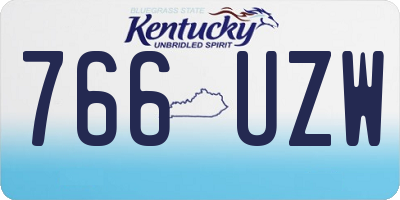 KY license plate 766UZW