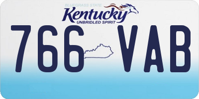 KY license plate 766VAB