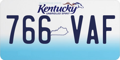 KY license plate 766VAF