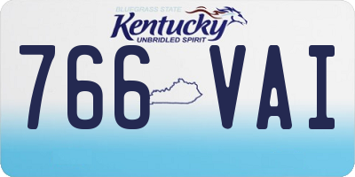 KY license plate 766VAI