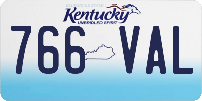 KY license plate 766VAL
