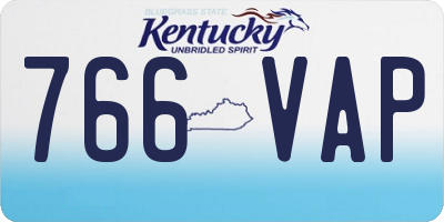 KY license plate 766VAP