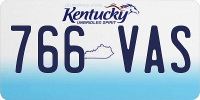 KY license plate 766VAS