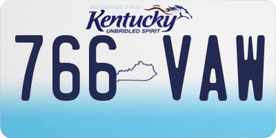 KY license plate 766VAW