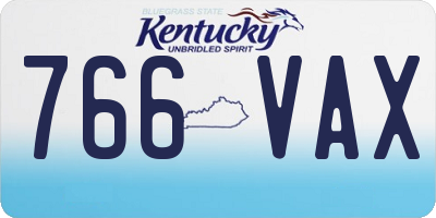 KY license plate 766VAX