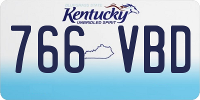 KY license plate 766VBD